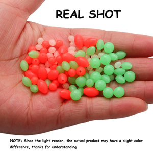 1000 perles de pêche lumineuses, brillent dans le noir, rondes et ovales, stoppeurs pour hameçons Sabiki, accessoires de pêche <span class=keywords><strong>en</strong></span> eau salée - Product Image 5