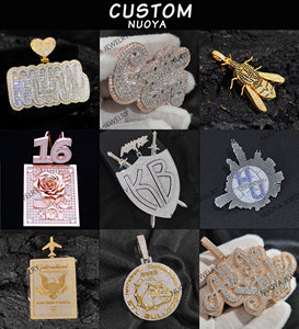 नूओया ठीक गहने व्यक्तिगत कस्टम पशु हुक हीरा परीक्षण vvvv मोइससैट सभी राजधानी बैगुएट पत्र पेलेंट पारित कर सकते हैं। - Product Image 5