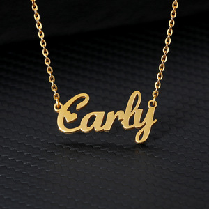 Collana con Nome Personalizzato Placcata Oro, Collane con Nome Personalizzate in Acciaio Inossidabile, Collana Trendy per Bambini con Ciondolo - Product Image 1