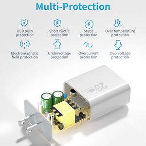 ลดราคา! ที่ชาร์จเร็ว 20W PD พร้อมพอร์ต USB-A + <span class=keywords><strong>Type</strong></span>-<span class=keywords><strong>C</strong></span> <span class=keywords><strong>หัว</strong></span>ปลั๊ก EU & US อะแดปเตอร์แปลงไฟแบบพกพาสำหรับเดินทาง - Product Image 5
