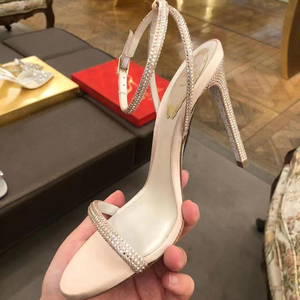 <b>Sandals</b> 2025 New Women's European and American Open Toe Buckle with Rhinestone Sexy High Heels Women's Fine Heel Fairy Style - Product Image 4