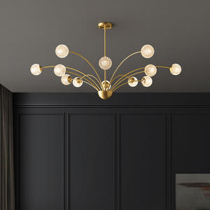 โคมไฟระย้าคริสตัลสไตล์โพสต์โมเดิร์นทองแดงแท้สุดหรูสำหรับห้องนั่งเล่น ห้องรับประทานอาหาร ห้องนอนใหญ่ โคมไฟห้อยเพดานดีไซน์สร้างสรรค์เฉพาะตัว - Product Image 5