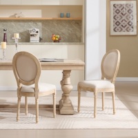 Ensemble de 2 chaises de salle à manger empilables pour mariage, dossier rond, chaise en bois rembourrée vintage, chaise de salle à manger Louis, chaise d'événement pour hôtel