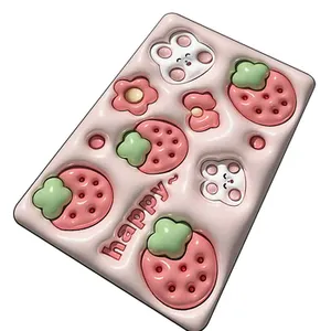 도매 사용자 정의 미끄럼 방지 돌 딸기 규조 인쇄 카펫 흡수 부드러운 목욕 깔개 스폰지 비주얼 3D 욕실 매트