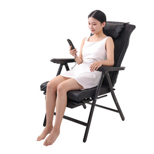 Massage Chair <b>Reclining</b> Foldable Artificial Leather Home Use Black - Product Image 3