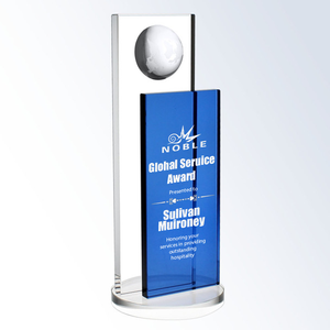Premios de cristal personalizados Noble Trofeo Earth Blue Endeavour Globe Crystal Award - Product Image 1