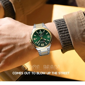 Montre à quartz pour homme CURREN 8471 moderne avec cadran secondes et date-jour, bracelet en acier inoxydable, montres-bracelets minimalistes - Product Image 5