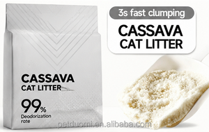 Factory Wholesale Cassava Cat Litter Highly Absorbent Flushable Cat <b>Sand</b> OEM Supplier - Product Image 1