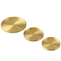 Sous-verre rond en laiton brillant Maxery Porte-gobelet Sous-verre en laiton Sous-verre en laiton Set Accessoires Plateau à thé Quincaillerie en cuir Décoration de table