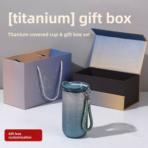 Tasse à café octogonale de luxe, gobelet isotherme portable en titane avec cordon, bouteille d'eau haut de gamme, cadeau premium - Product Image 2