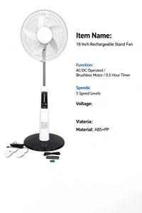 Ventilador Comercial de Pie con Control Remoto y Dos Ventiladores Plegables con Carga Solar - Product Image 1