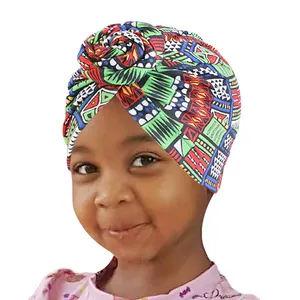 Bayi Anak Donat Ikat Rambut Sorban Topi Elastis Headwrap Bonnet Afrika Cetak Jilbab Bandana Kustom Anak India Bonnet Lembut