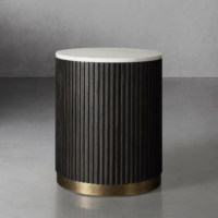 Nouvelle arrivée, meubles de salon de style moderne et luxueux, table d'appoint en chêne avec table basse ronde en marbre, table d'appoint en bois pour usage domestique