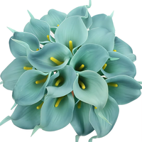Buket Bunga Calla Lily PU Artifisial Laris Manis 13.38in Dekoratif untuk Pernikahan, Fotografi Luar Ruangan, Grosir