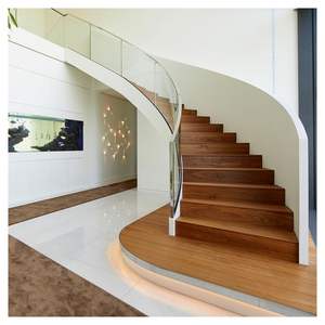 <span class=keywords><strong>Escalier</strong></span> incurvé Prima balayant courbé avec des marches en bois et des mains courantes <span class=keywords><strong>Escalier</strong></span> - Product Image 1