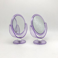 Miroir de bureau en plastique en gros d'usine rond double face cadeau promotion miroir cosmétique 2X miroir de grossissement 3