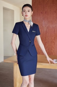 Traje de <span class=keywords><strong>Blazer</strong></span> de Manga Corta para Mujer, Uniforme de Trabajo para Recepcionista de Hotel, Traje Profesional de Verano Personalizado para Mujer - Product Image 5