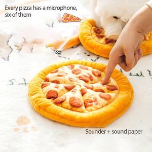 Giocattolo per Cani a Forma di Pizza Gialla 26cm Personalizzabile all'Ingrosso Giocattolo Peluche Interattivo Sonoro per Cani - Product Image 3