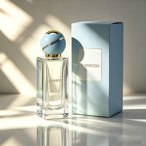 LANREDO Nouvelle Arrivée Flacon de <span class=keywords><strong>Parfum</strong></span> Vide Transparent Carré en Verre de 70 ml avec Pompe Vaporisateur Facile à Sertir de <span class=keywords><strong>3</strong></span> cm et Boîte en Papier - Product Image 1