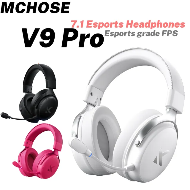 MCHOSE V9 Pro Gaming Wireless  Headset Surround Sound Headphones Noise Canceling Mic Low Latency Lightweight for PS5 PC SWITCH