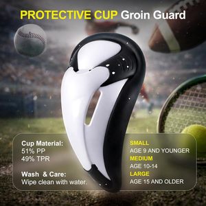 Protège-glandes EALER pour hommes, noir et blanc, en plastique, absorbant les chocs, pour tous les sports - Product Image 5