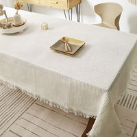 Nappe Commerciale Moderne en Coton et Lin Imprimée à Motif Gaufré, Anti-Poussière, pour Restaurants, Hôtels, Mariages et Fêtes