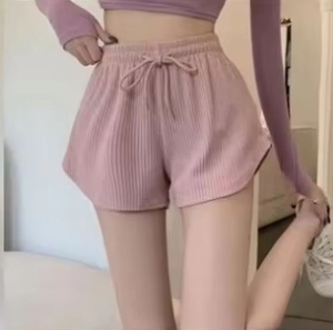 Vente en gros de shorts de course bon marché pour femmes, pantalons d'été minces et amples, décontractés, <span class=keywords><strong>grande</strong></span> <span class=keywords><strong>taille</strong></span>, jambes larges, <span class=keywords><strong>taille</strong></span> haute, pantalons de sport - Product Image 6