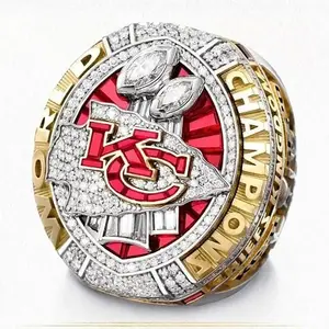 Anel de campeonato de rugby NFL Kansas City Chiefs, anel de campeões esportivos de alta qualidade com design personalizado para equipes esportivas