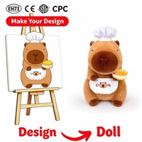 Porte-clés en peluche personnalisés anti-stress, motifs canard et capybara, rembourrés en coton PP, certifiés CE EN71 CPC, OEM, en peluche douce, estampés or, pour anniversaire