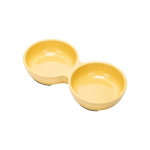 <b>Ceramic</b> Dual Pet Bowl Solid Color Rounded Shape Easy To Clean For <b>Dogs</b> Indoor Use - Product Image 3