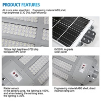 Lampadaire solaire LED extérieur tout-en-un super lumineux 1000W-1500W, étanche IP65, en ABS, avec fonction crépuscule à l'aube, pour routes, jardins et parkings