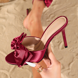 New Fashion Chaussure Femme Sandales Luxe Slides <b>Bow</b> Fashion Shoes Kitten Heels for Ladies - Product Image 3