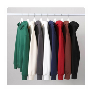 Blank Men's 100% Cotton Thick Oversized Lined <b>Hoodies</b> Sweatshirts Custom Print Logo French Terry Fleece Winter Knitted - Product Image 2