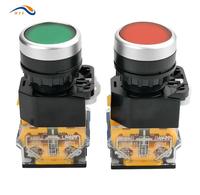Interrupteur à bouton-poussoir momentané EB2M-C-10 1NO, prix d'usine, 22 mm, IP65, tête plate ronde en plastique, verrouillage, 10A, 380V