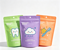 Sacs d'emballage pour aligneurs dentaires imprimés sur mesure, sacs en plastique anti-humidité à surface mate pour emballage de dispositifs orthodontiques