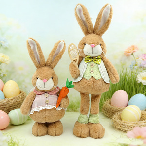 Standing Long Leg <b>Easter</b> Bunny Plush Figurine Tall Stuffed Rabbit Ornament for Spring Home Garden Decoration Kids Birthday <b>Gift</b> - Product Image 4