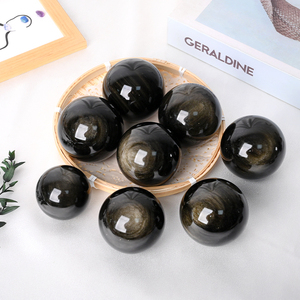Wholesale Natural Stones and <b>Crystal</b> Craft Golden Obsidian Healing <b>Crystal</b> Decoration for Fengshui - Product Image 1
