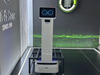 Robot logistik navigasi otomatis MiCity 2025 angkat 5cm beban 300kg Robot layanan pengiriman cerdas untuk gudang pabrik