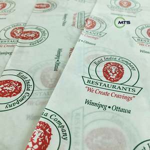 Papel encerado personalizado Moatain para envolver alimentos: láminas individuales impresas para pan, galletas, leche y gelatina, ideales para llevar. - Product Image 5