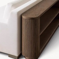 Table longue en bois massif, sans dossier, pour table d'entrée moderne et minimaliste avec fonction de rangement.
