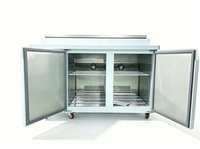Table de préparation réfrigérée commerciale pour sandwichs et salades, poste de travail de restaurant, plan de travail réfrigérateur-congélateur de cuisine