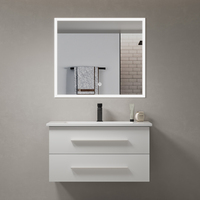 Gabinete de Baño con Espejo YIDA, Moderno, con Acabado Lacado, Resistente al Agua, con Lavabo de Cerámica e Iluminación LED