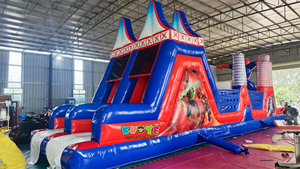 Gran oferta comercial personaje al aire libre Spiderman carrera inflable carrera de obstáculos Casa de rebote carrera de obstáculos inflable para niños - Product Image 3