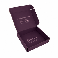 Boîtes d'emballage violettes personnalisées, boîtes d'expédition de vêtements sur mesure, boîtes d'emballage pour vêtements, boîtes d'expédition pour le commerce électronique