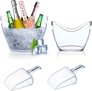 Seau <span class=keywords><strong>à</strong></span> glace Yuanbao durable et incassable, 4L/8L/12L, en plastique transparent, pour bar et restaurant - Product Image 2