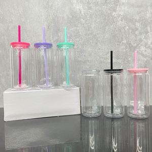 16oz Inner 20oz Outer Double Wall Clear Snow Globe <b>Plastic</b> Acrylic Can Tumbler <b>Cups</b> With Pre-drilled Hole Plug - Product Image 4