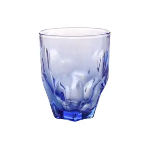 Оптовая продажа, Высококачественная пищевая стеклянная чашка синего цвета с кристаллами