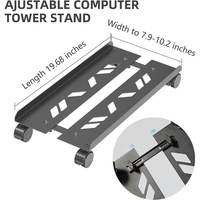 Adjustable Width Steel Eco-Friendly Classic Computer Case Stand Rustproof Desk PC CPU Shelf Movable Tower Bracket Stable Support