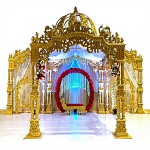 Telugu Wedding Events Fiber Mandap Amazing South Asian Wedding Mandap Royal Maharaja Wedding Golden Mandap Australia Decor - Product Image 1