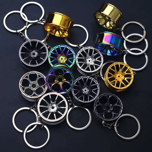 Gantungan kunci mobil, Gantungan Kunci roda mobil 3D, logam paduan 37mm, desain Vintage - Product Image 2